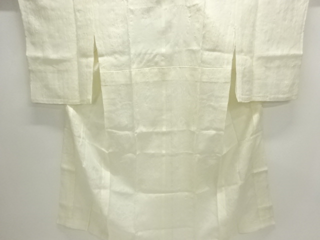 アンティーク　本麻透かし織　花模様長襦袢